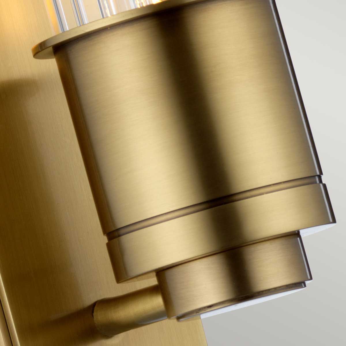Quintiesse Wellington Single Bathroom Wall Light - Aged Brass