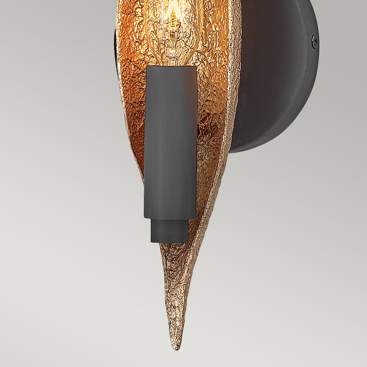 Quintiesse Willow Single Wall Light - Carbon Black with Deluxe Gold