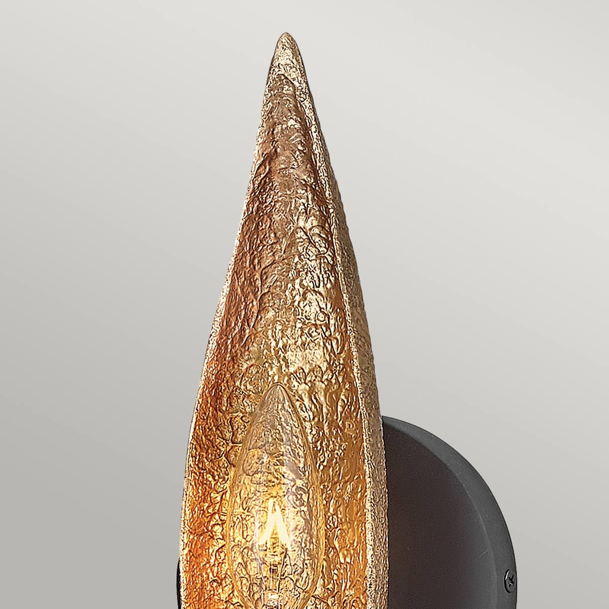 Quintiesse Willow Single Wall Light - Carbon Black with Deluxe Gold