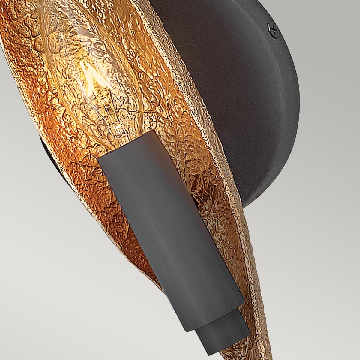 Quintiesse Willow Single Wall Light - Carbon Black with Deluxe Gold