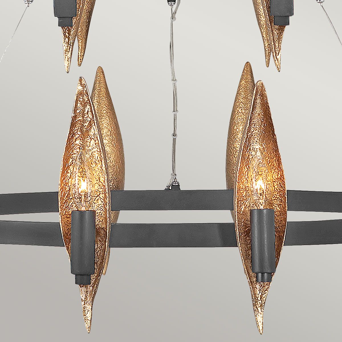 Quintiesse Willow 18 Light Chandelier - Carbon Black with Deluxe Gold