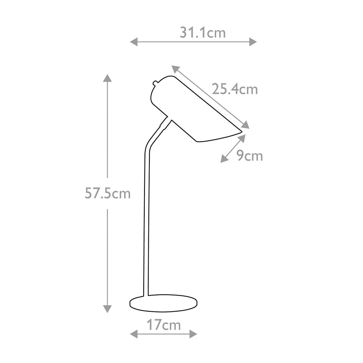 Elstead Quinto Single Table Lamp - Dark Grey & Polished Nickel