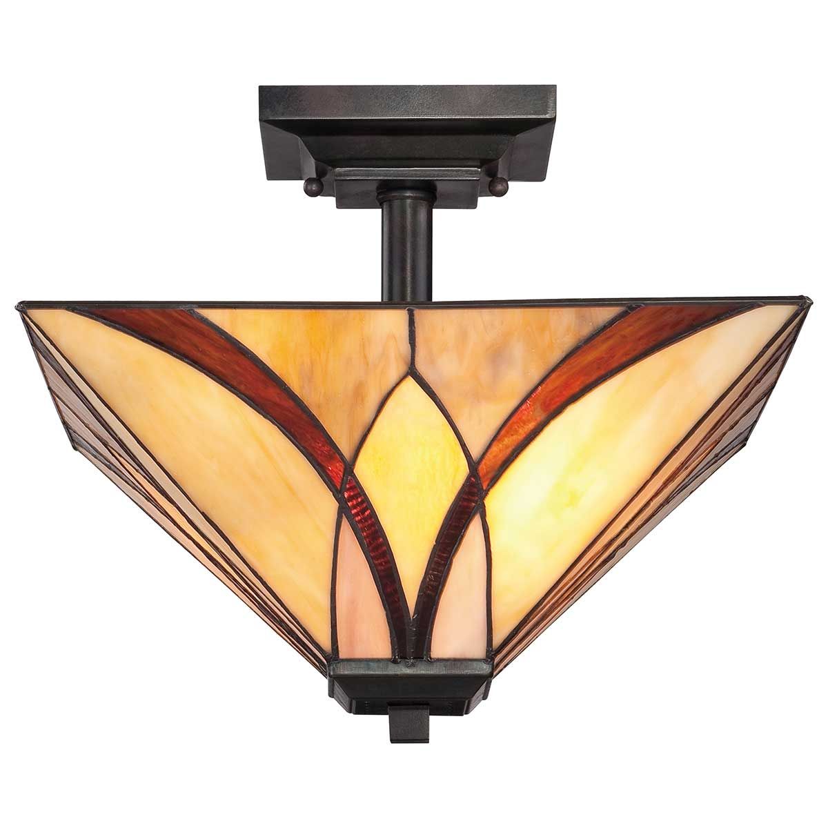 Quoizel Asheville 2 Light Semi-Flush Fitting - Valiant Bronze