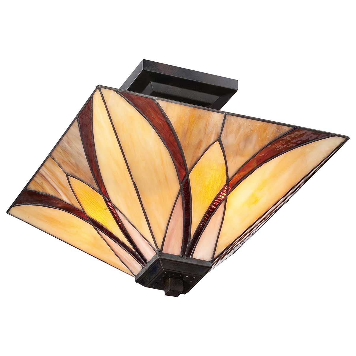Quoizel Asheville 2 Light Semi-Flush Fitting - Valiant Bronze