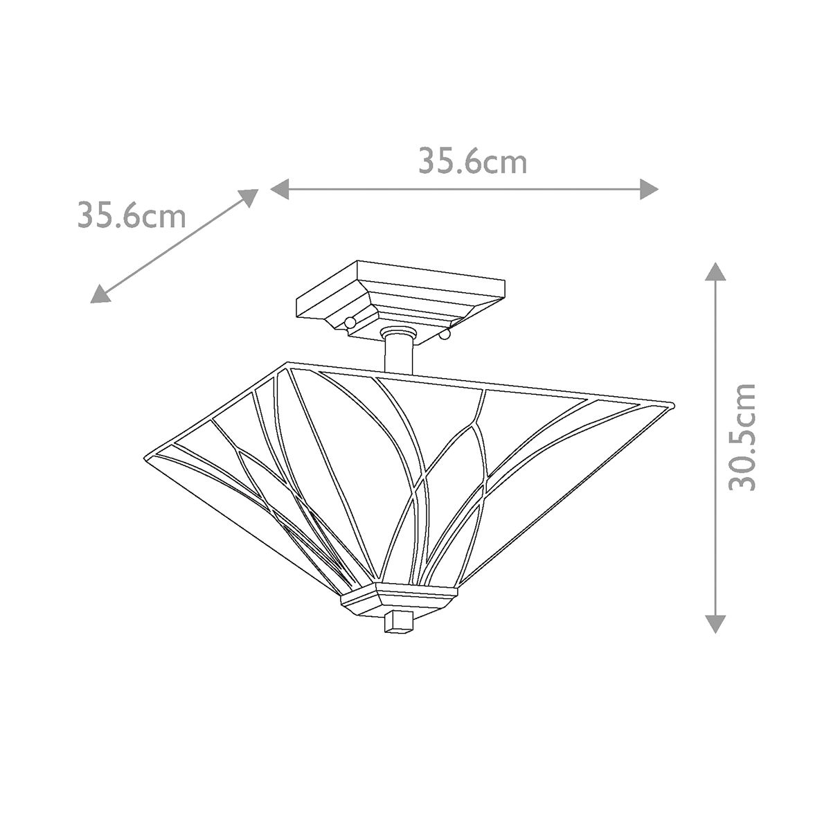Quoizel Asheville 2 Light Semi-Flush Fitting - Valiant Bronze