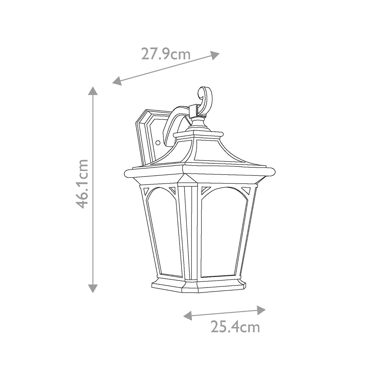 Quoizel Bedford Single Large Wall Lantern - Mystic Black