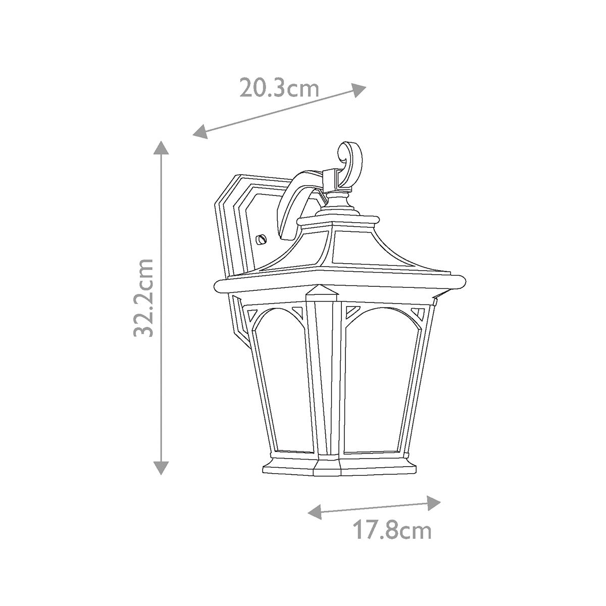 Quoizel Bedford Single Small Wall Lantern - Mystic Black