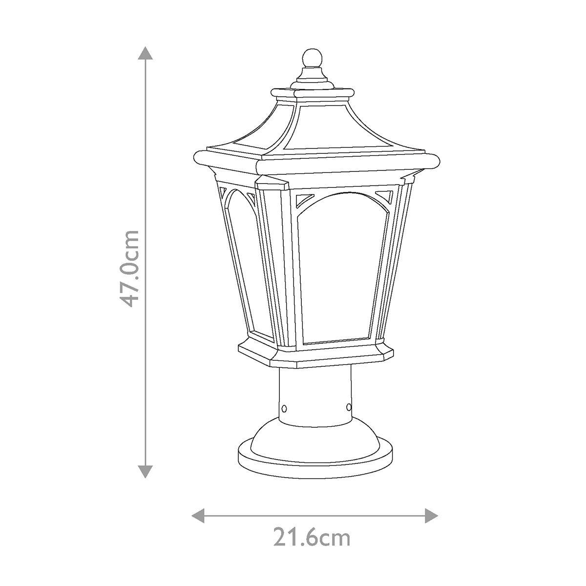 Quoizel Bedford Single Medium Pedestal Lantern - Mystic Black