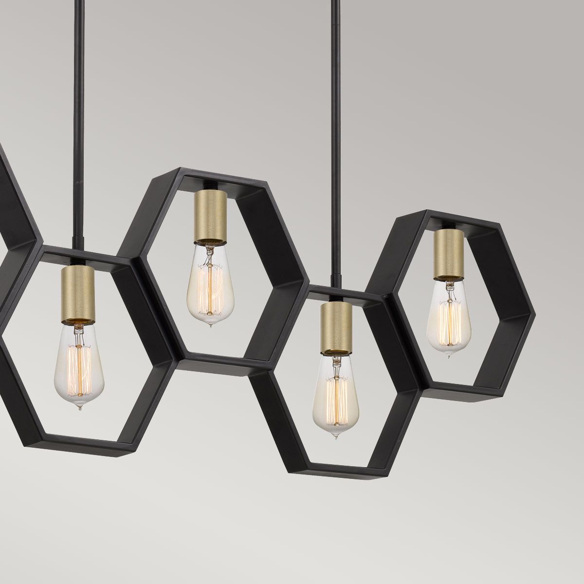 Quoizel Bismarck 5 Light Linear Pendant - Earth Black