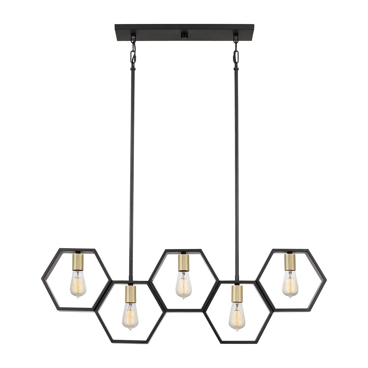 Quoizel Bismarck 5 Light Linear Pendant - Earth Black