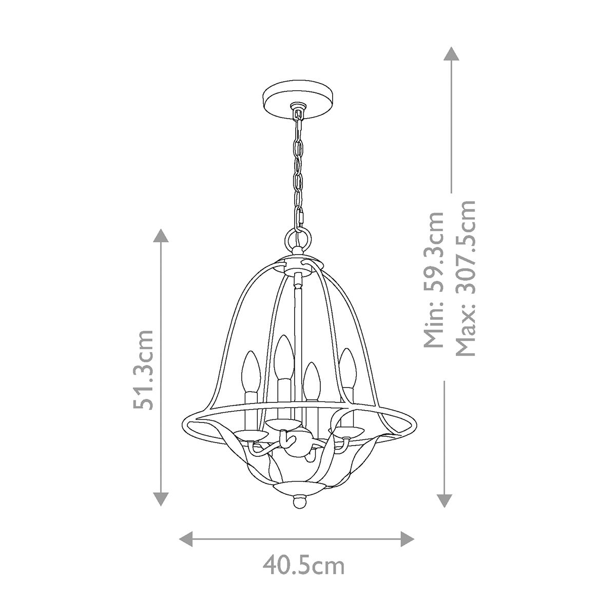 Quoizel Bradbury 4 Light Pendantt - Grey Ash