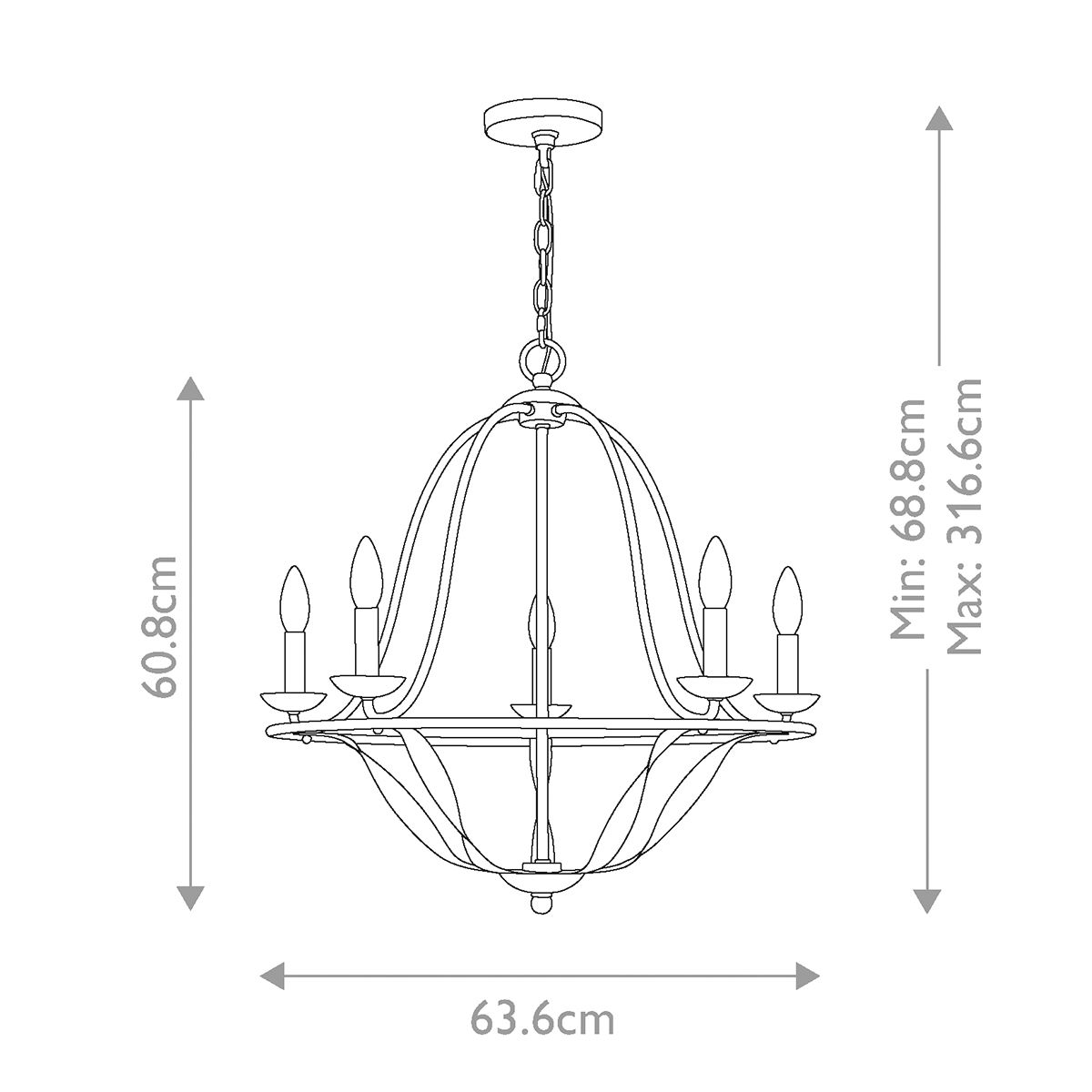 Quoizel Bradbury 5 Light Chandelier - Antique White