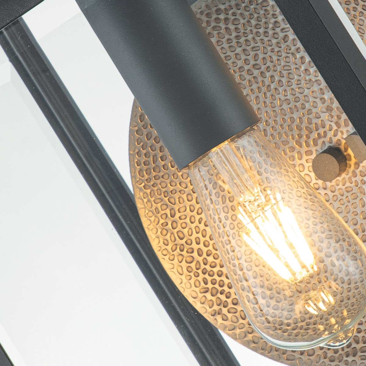 Quoizel Byron Single Large Wall Lantern - Graphite with Pewter Reflector