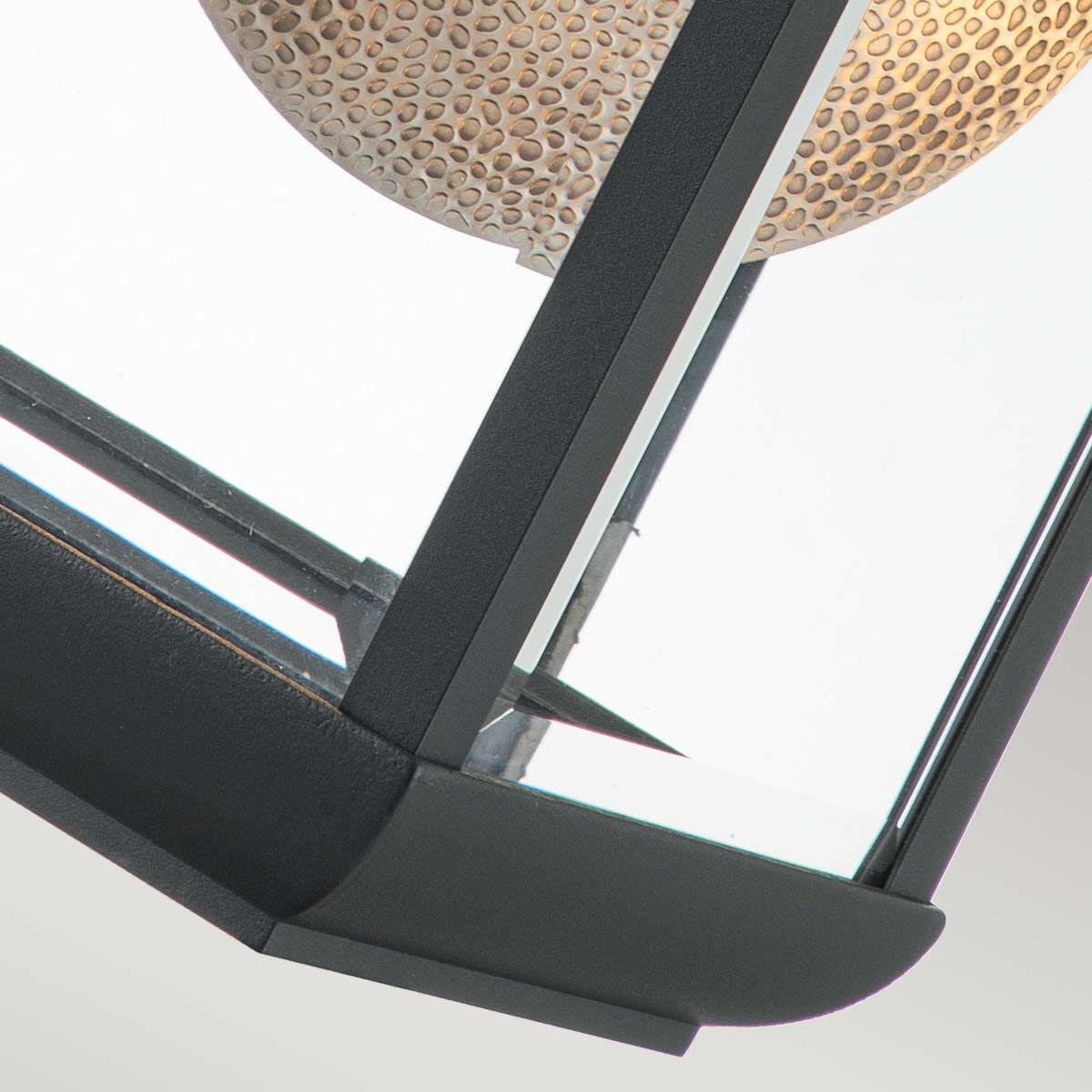 Quoizel Byron Single Large Wall Lantern - Graphite with Pewter Reflector