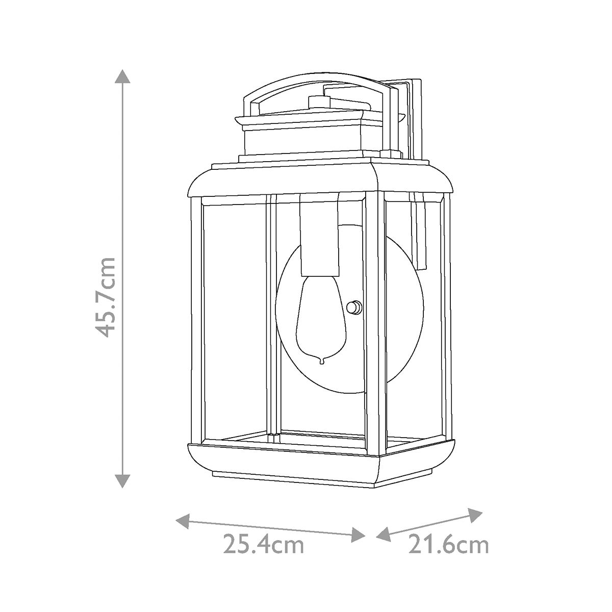 Quoizel Byron Single Large Wall Lantern - Graphite with Pewter Reflector