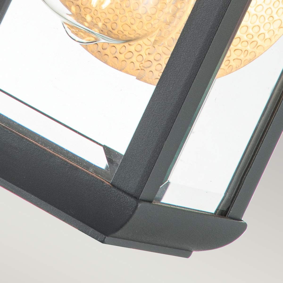 Quoizel Byron Single Small Wall Lantern - Graphite with Pewter Reflector