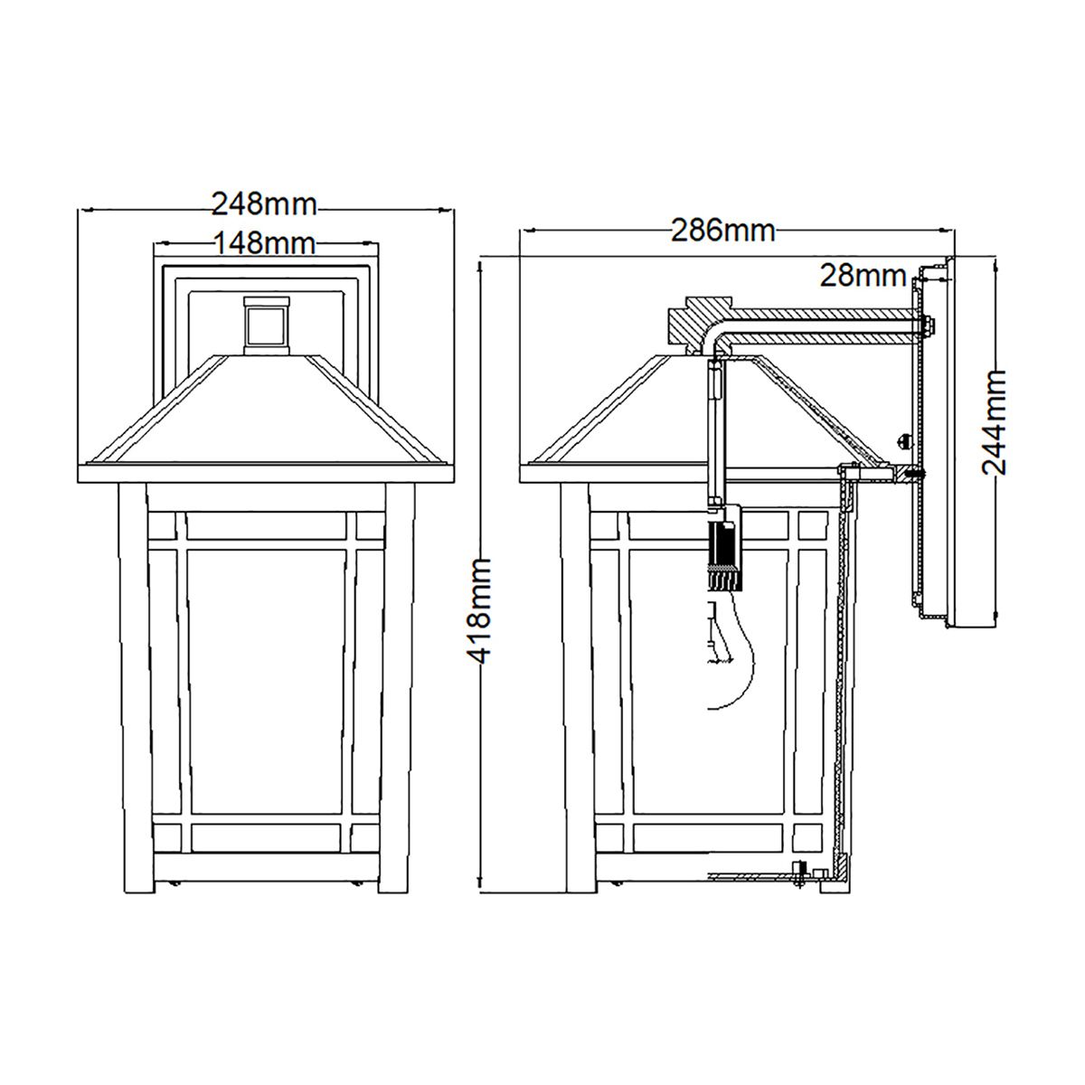 Quoizel Cedar Point Single Large Wall Lantern - Black