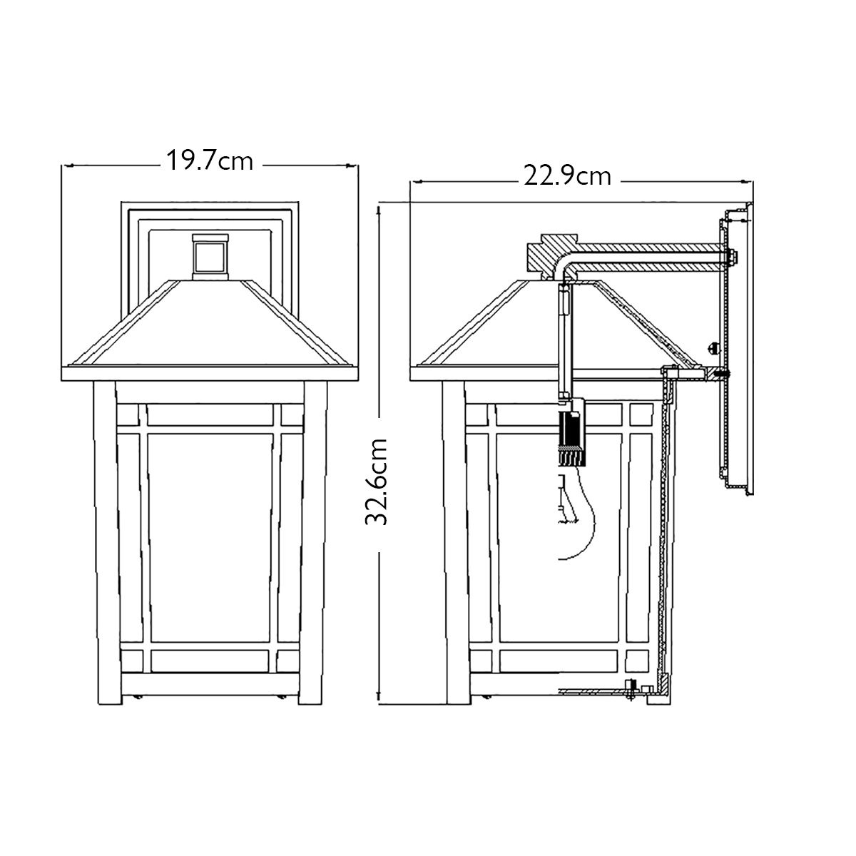 Quoizel Cedar Point Single Medium Wall Lantern - Black