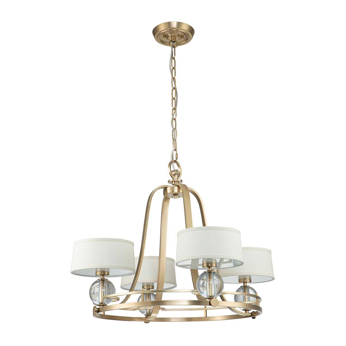 Quoizel Uptown Gotham 4 Light Chandelier - Brushed Brass