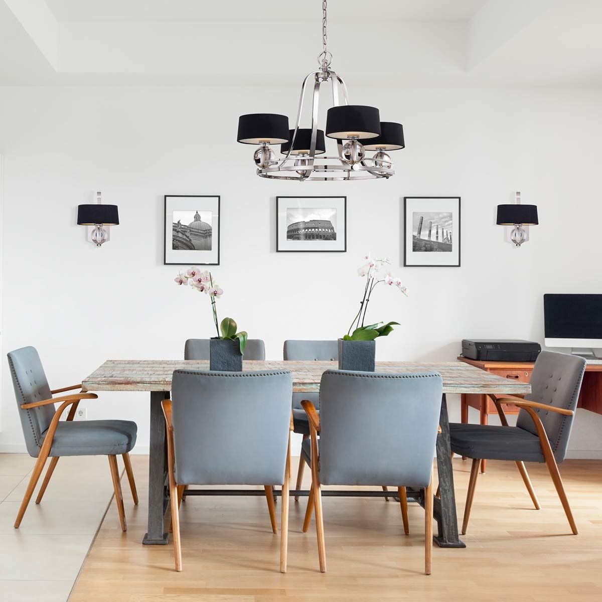Quoizel Uptown Gotham 4 Light Chandelier - Imperial Silver