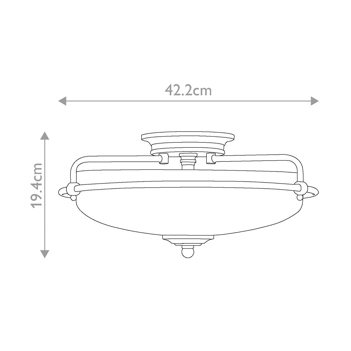 Quoizel Griffin 3 Light Flush Fitting - Palladian Bronze & Weathered Brass