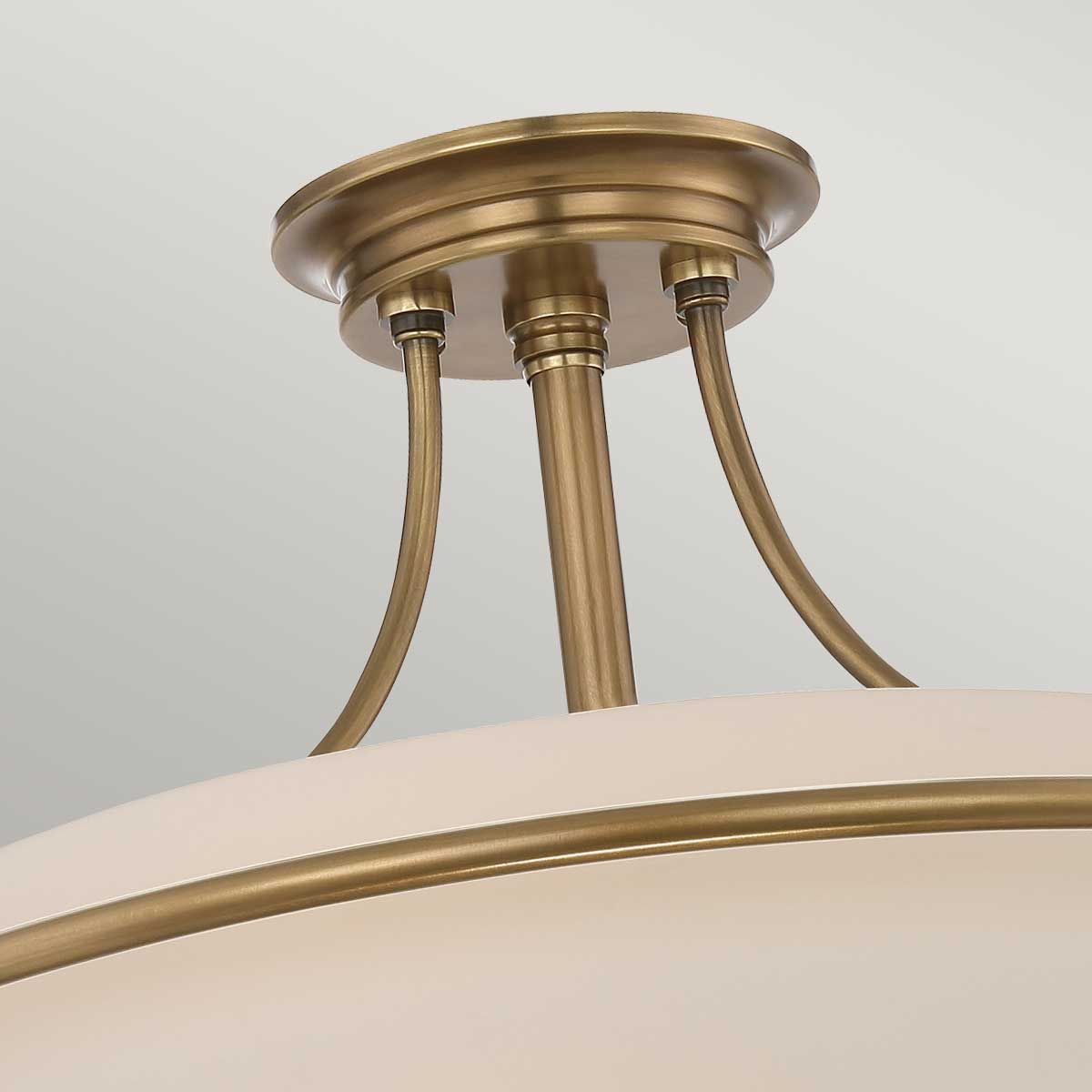 Quoizel Griffin 4 Light Medium Semi-Flush Fitting - Weathered Brass