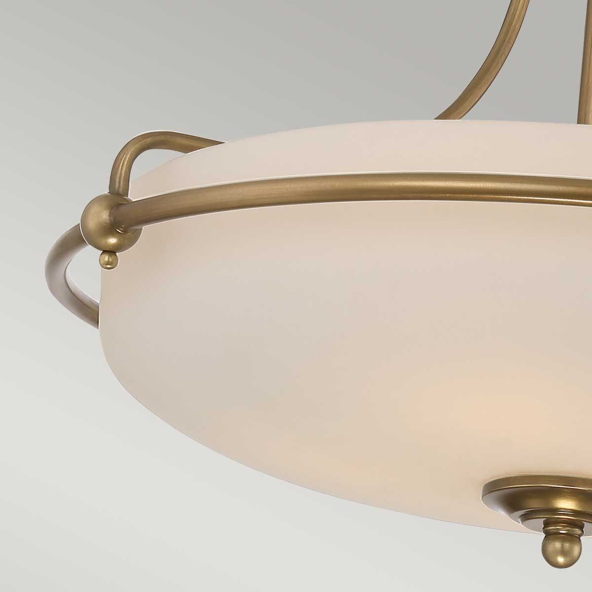 Quoizel Griffin 4 Light Medium Semi-Flush Fitting - Weathered Brass