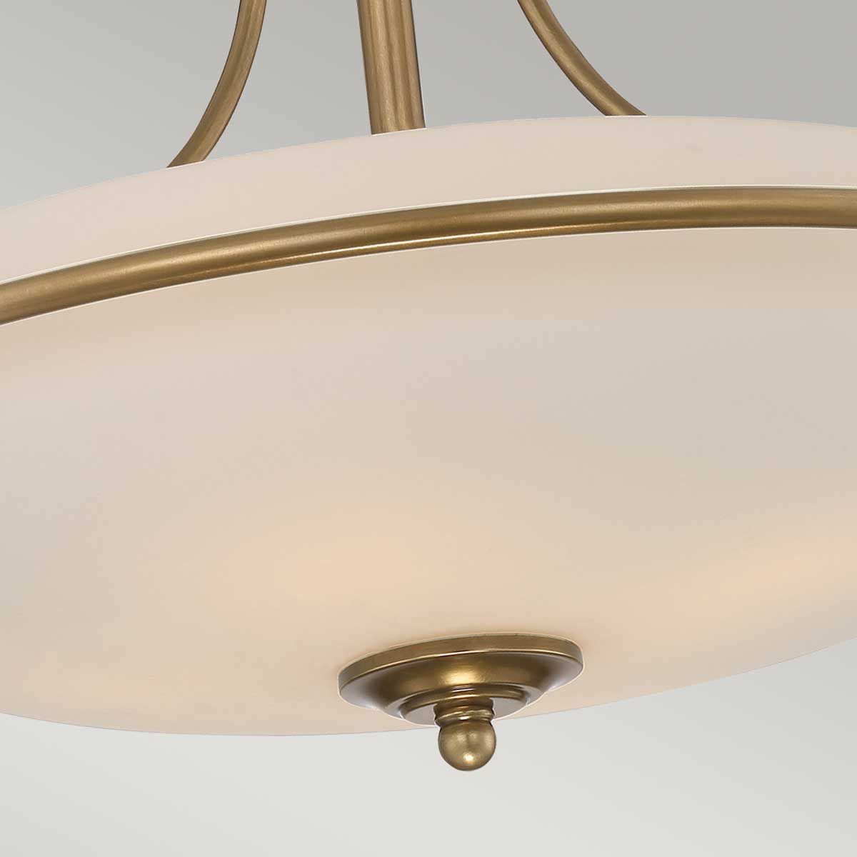 Quoizel Griffin 4 Light Medium Semi-Flush Fitting - Weathered Brass