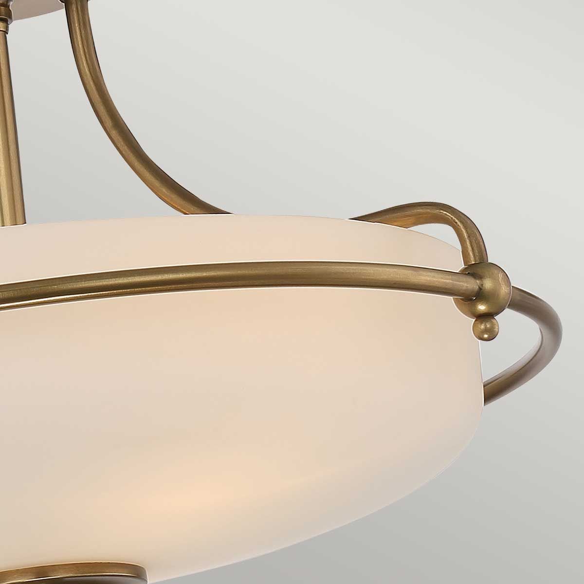 Quoizel Griffin 3 Light Small Semi-Flush Fitting - Weathered Brass
