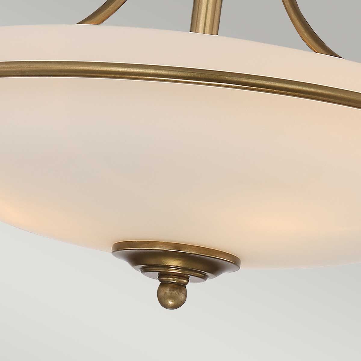 Quoizel Griffin 3 Light Small Semi-Flush Fitting - Weathered Brass