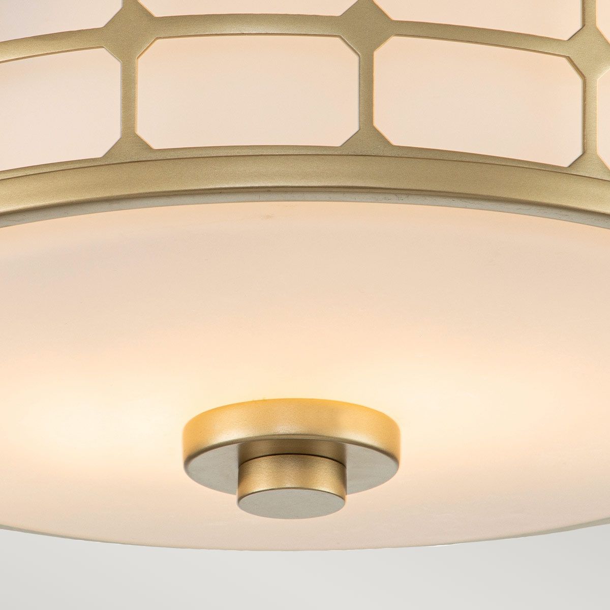 Quoizel Guardian 2 Light Bathroom Flush Fitting - Painted Natural Brass