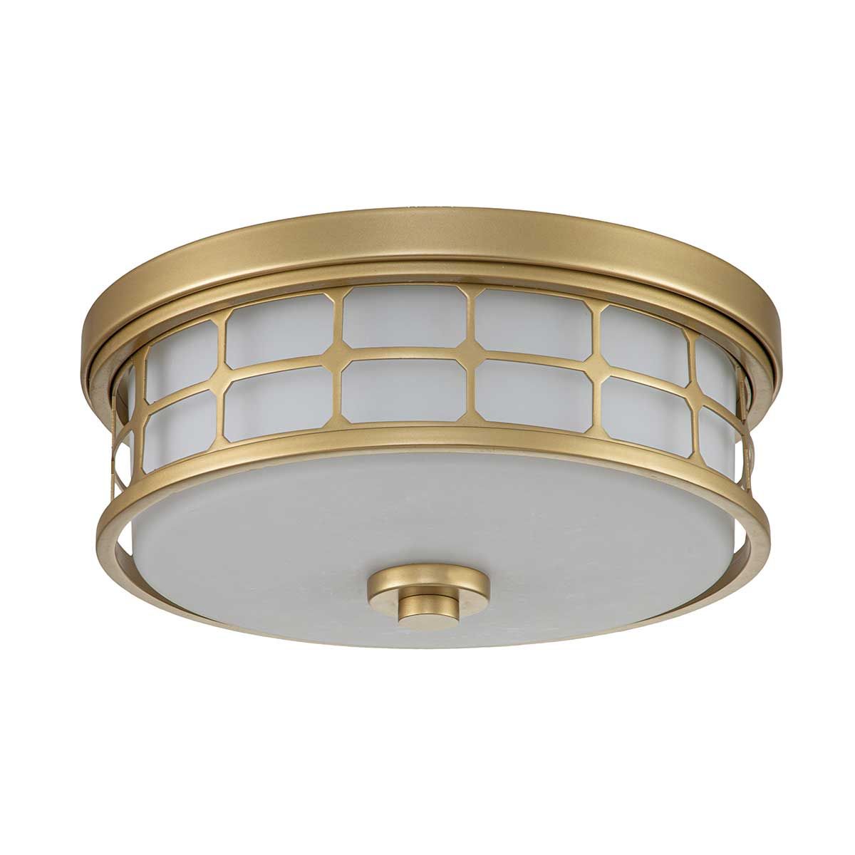 Quoizel Guardian 2 Light Bathroom Flush Fitting - Painted Natural Brass