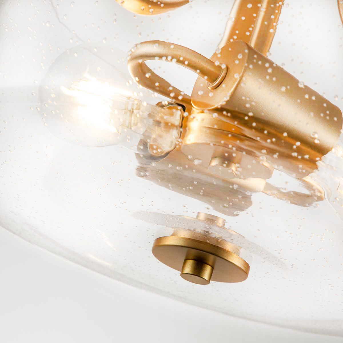 Quoizel Hollister 2 Light Semi-Flush Fitting - Brushed Brass