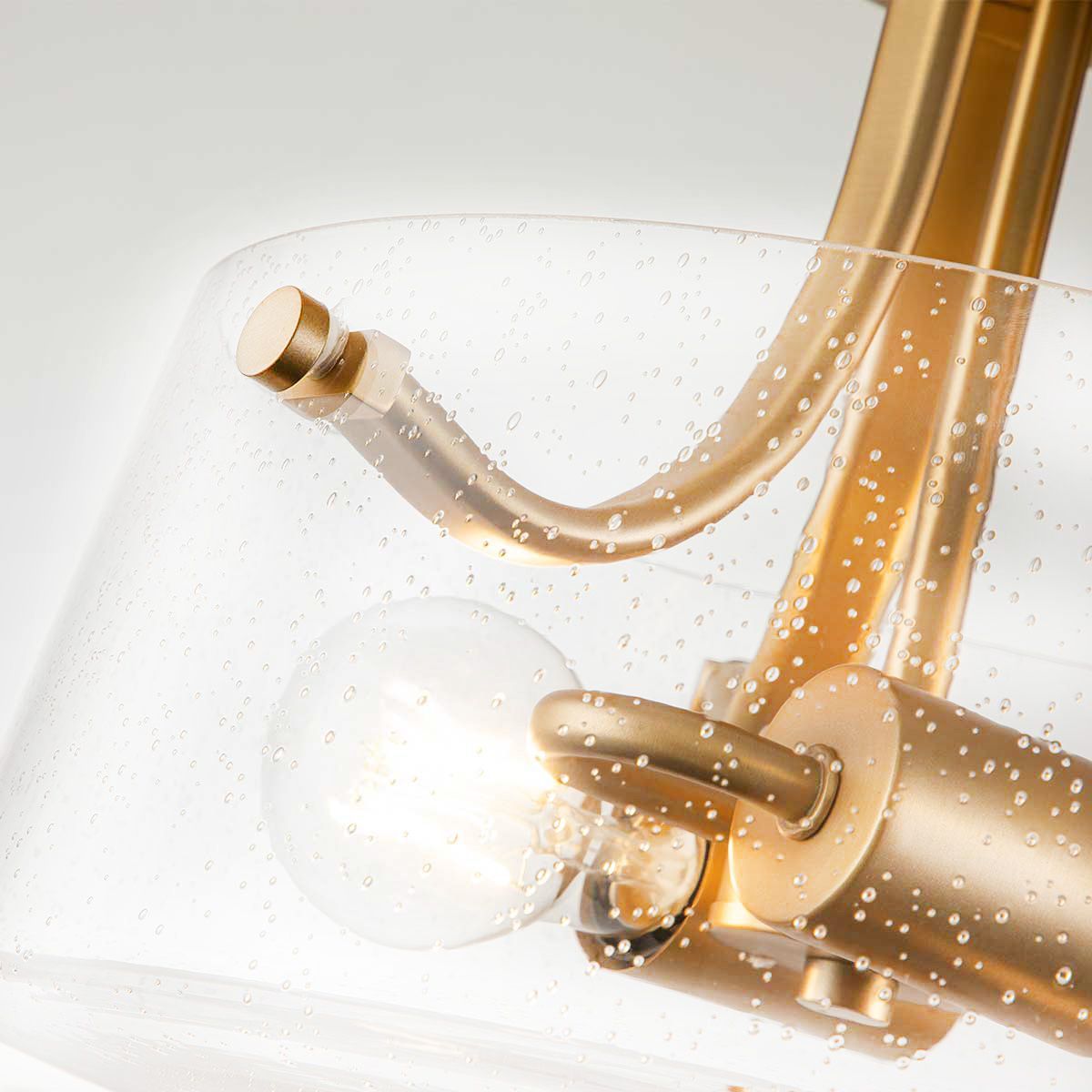 Quoizel Hollister 2 Light Semi-Flush Fitting - Brushed Brass