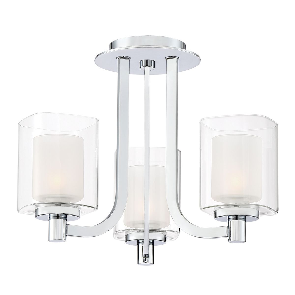 Quoizel Kolt 3 Light Bathroom Semi-Flush Fitting - Polished Chrome