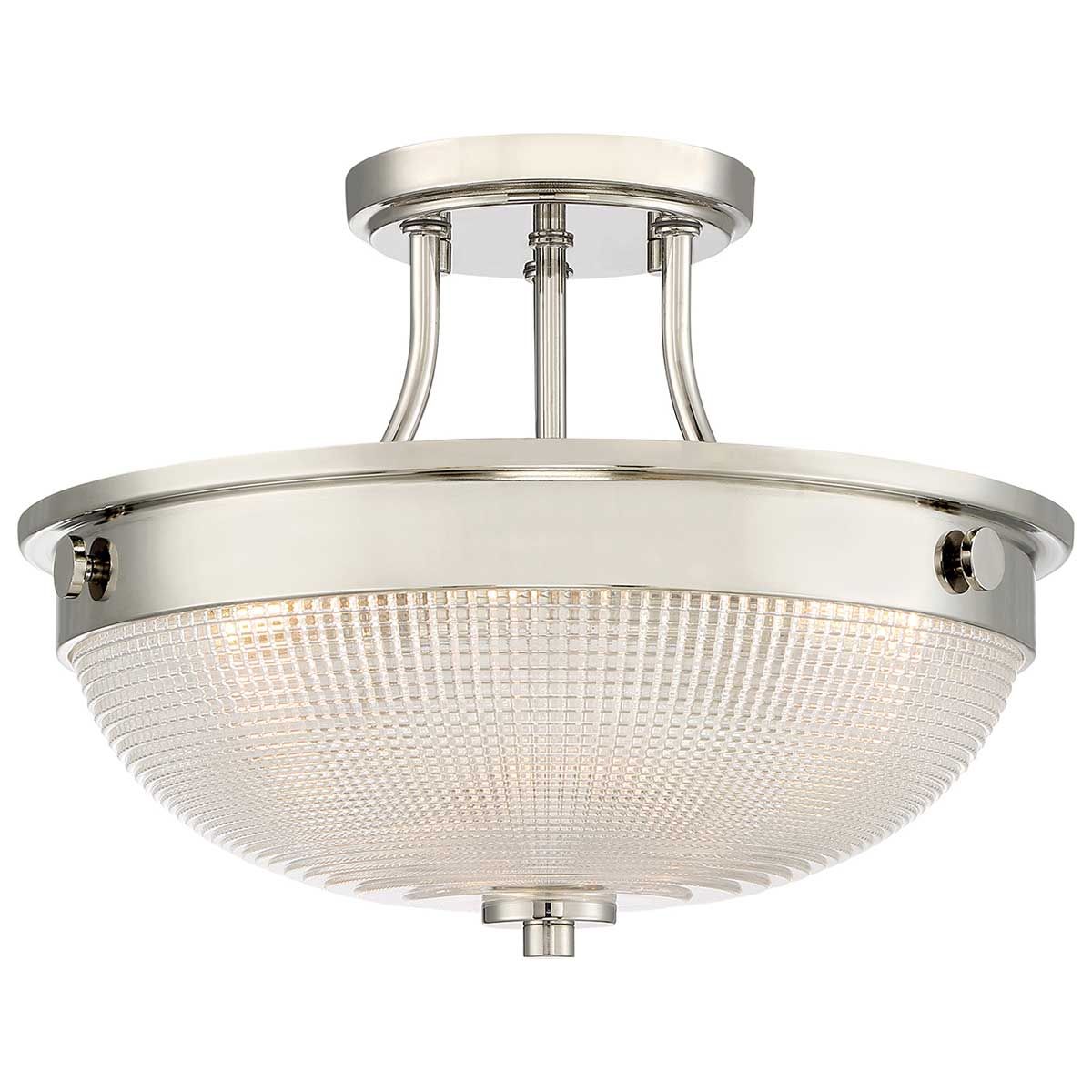 Quoizel Mantle 2 Light Semi-Flush Fitting - Polished Nickel