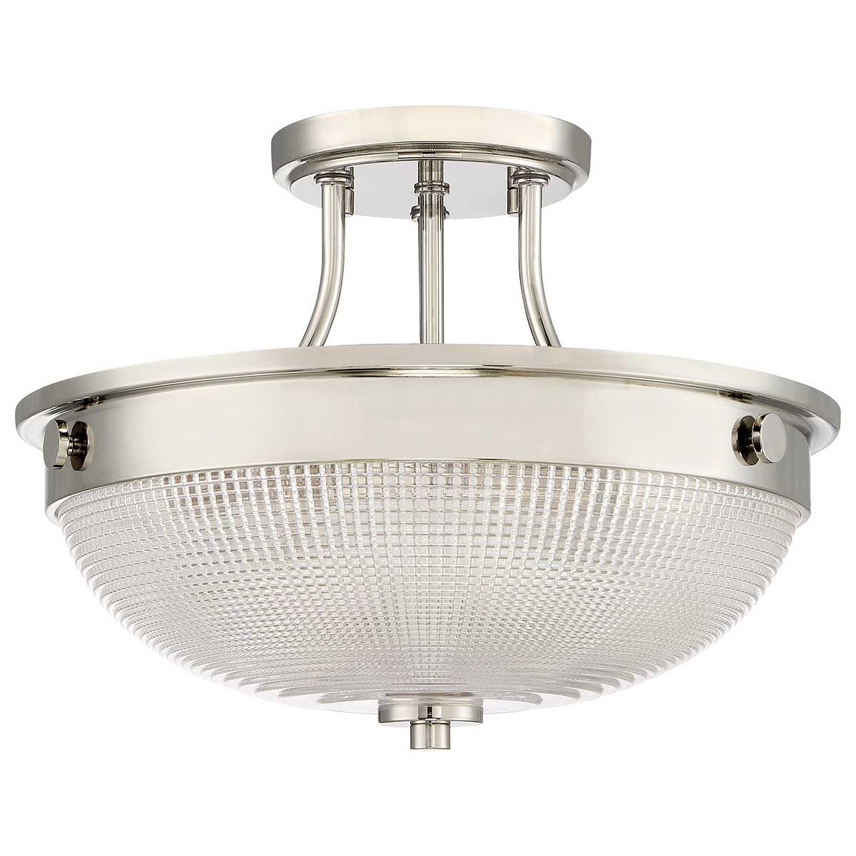 Quoizel Mantle 2 Light Semi-Flush Fitting - Polished Nickel