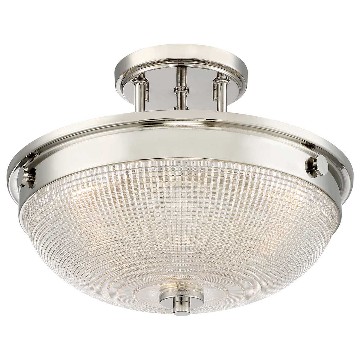 Quoizel Mantle 2 Light Semi-Flush Fitting - Polished Nickel