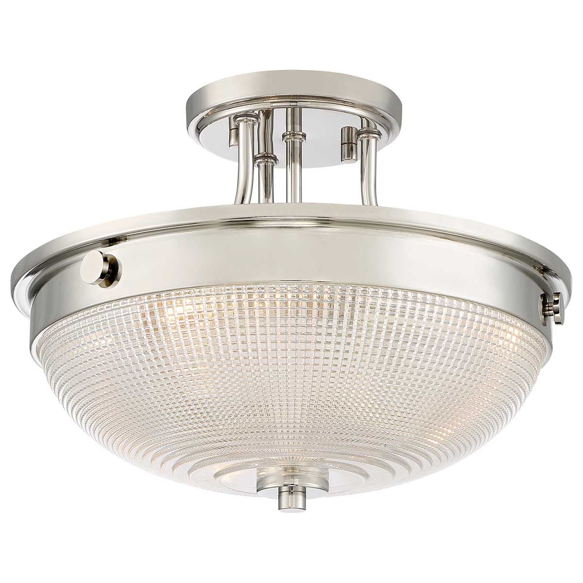 Quoizel Mantle 2 Light Semi-Flush Fitting - Polished Nickel