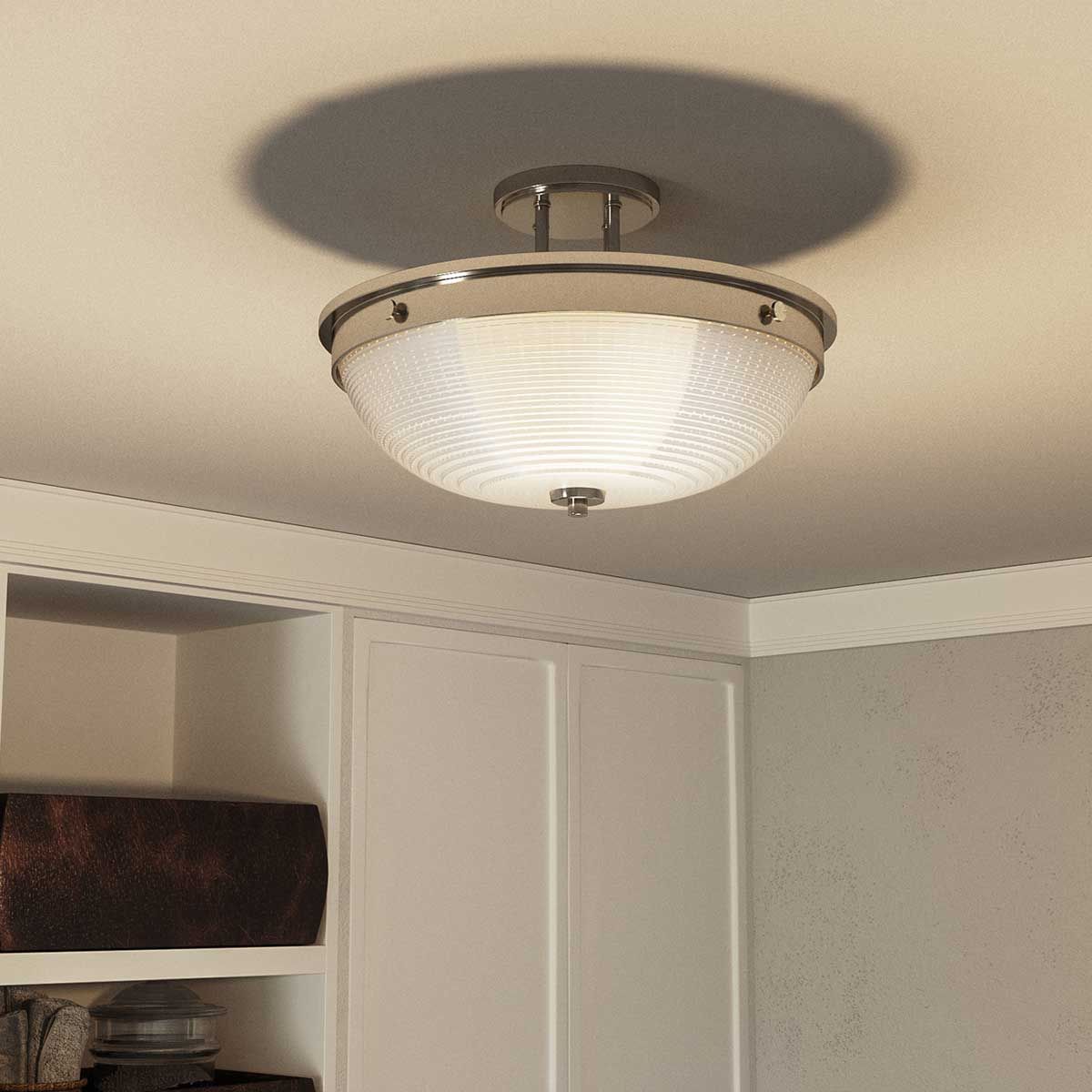 Quoizel Mantle 2 Light Semi-Flush Fitting - Polished Nickel