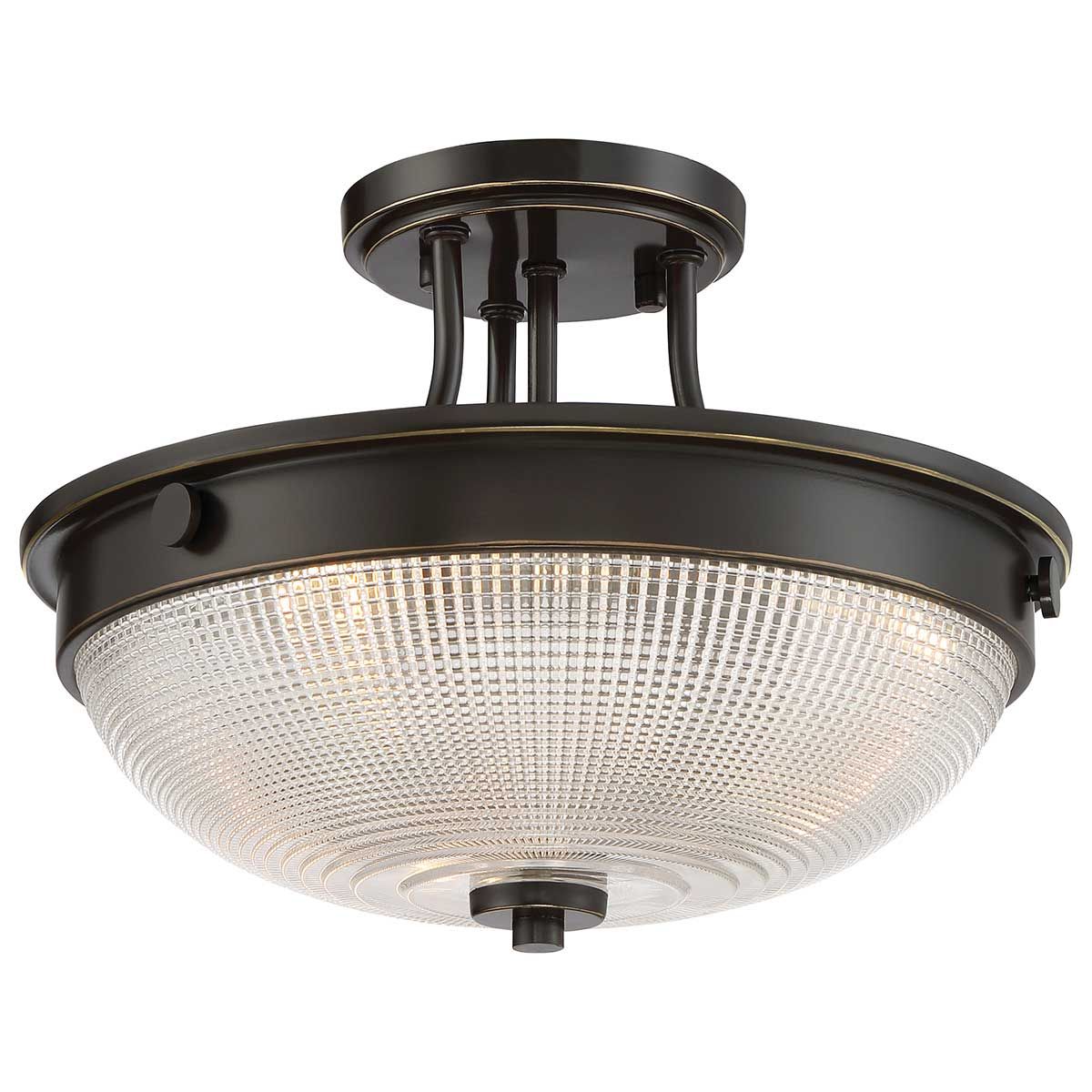 Quoizel Mantle 2 Light Semi-Flush Fitting - Palladian Bronze