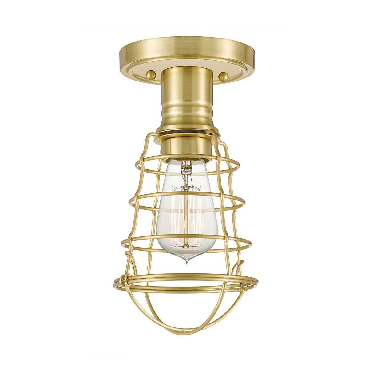 Quoizel Mixon Single Semi-Flush Fitting - Brushed Brass