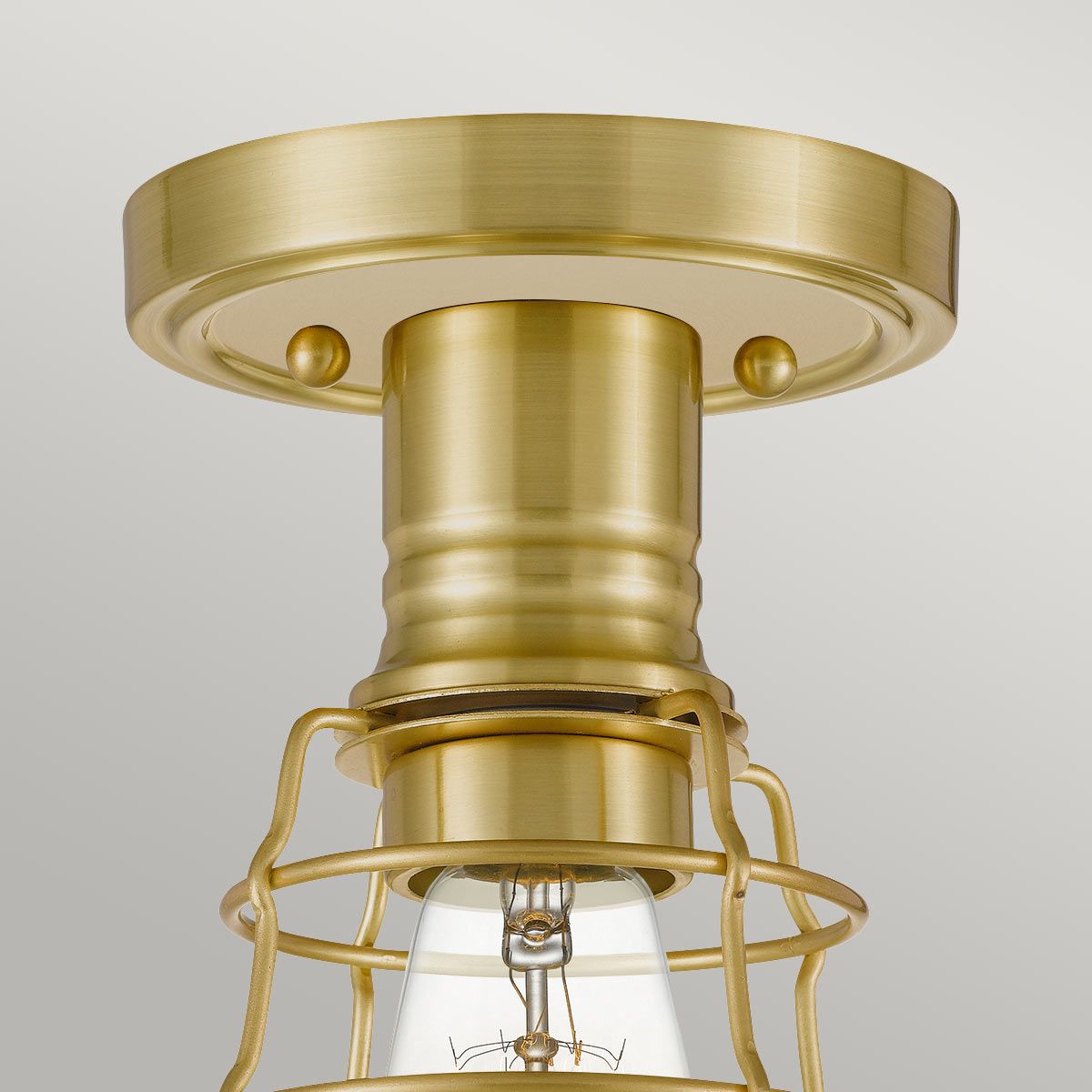 Quoizel Mixon Single Semi-Flush Fitting - Brushed Brass