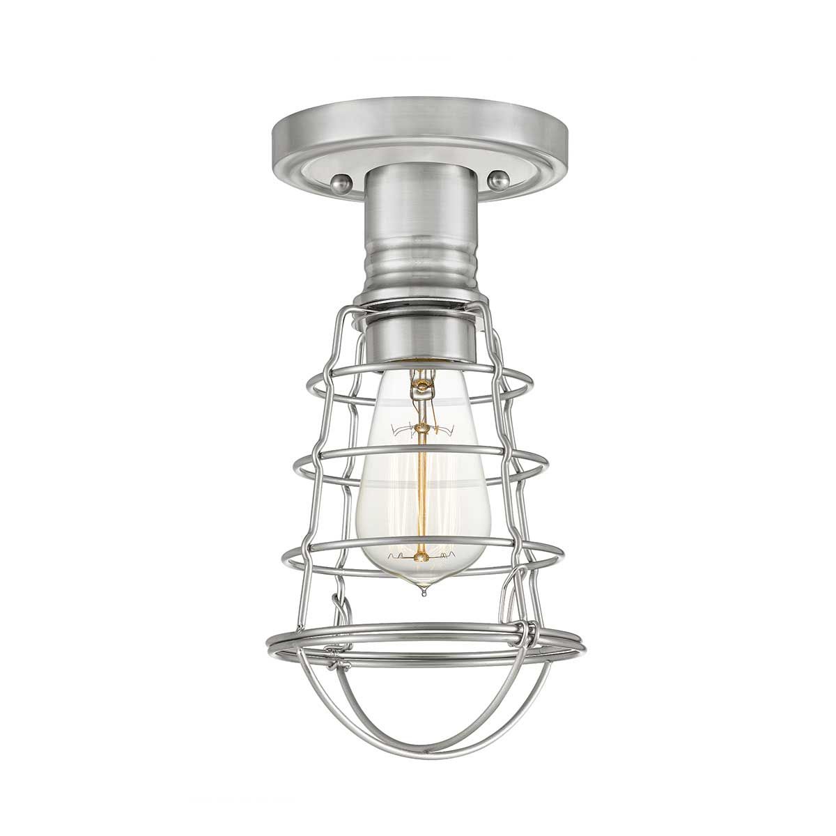 Quoizel Mixon Single Semi-Flush Fitting - Brushed Nickel