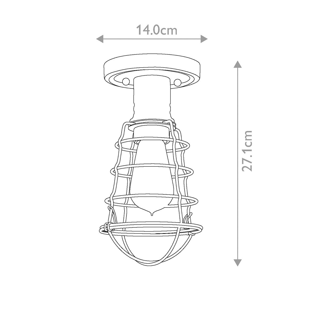Quoizel Mixon Single Semi-Flush Fitting - Brushed Nickel
