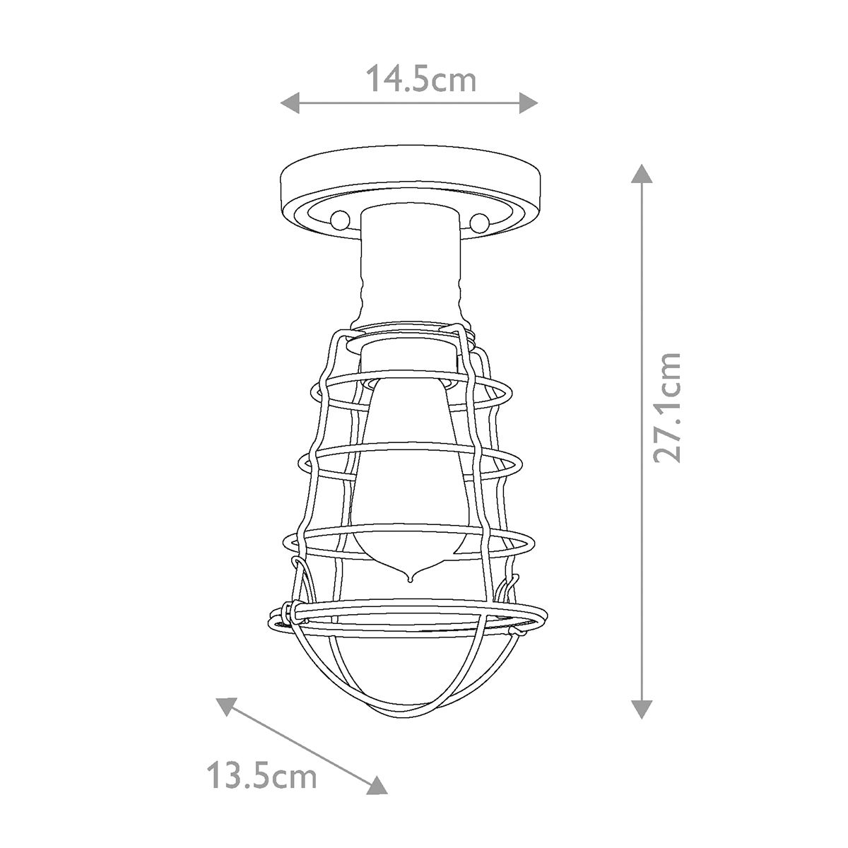 Quoizel Mixon Single Semi-Flush Fitting - Palladian Bronze