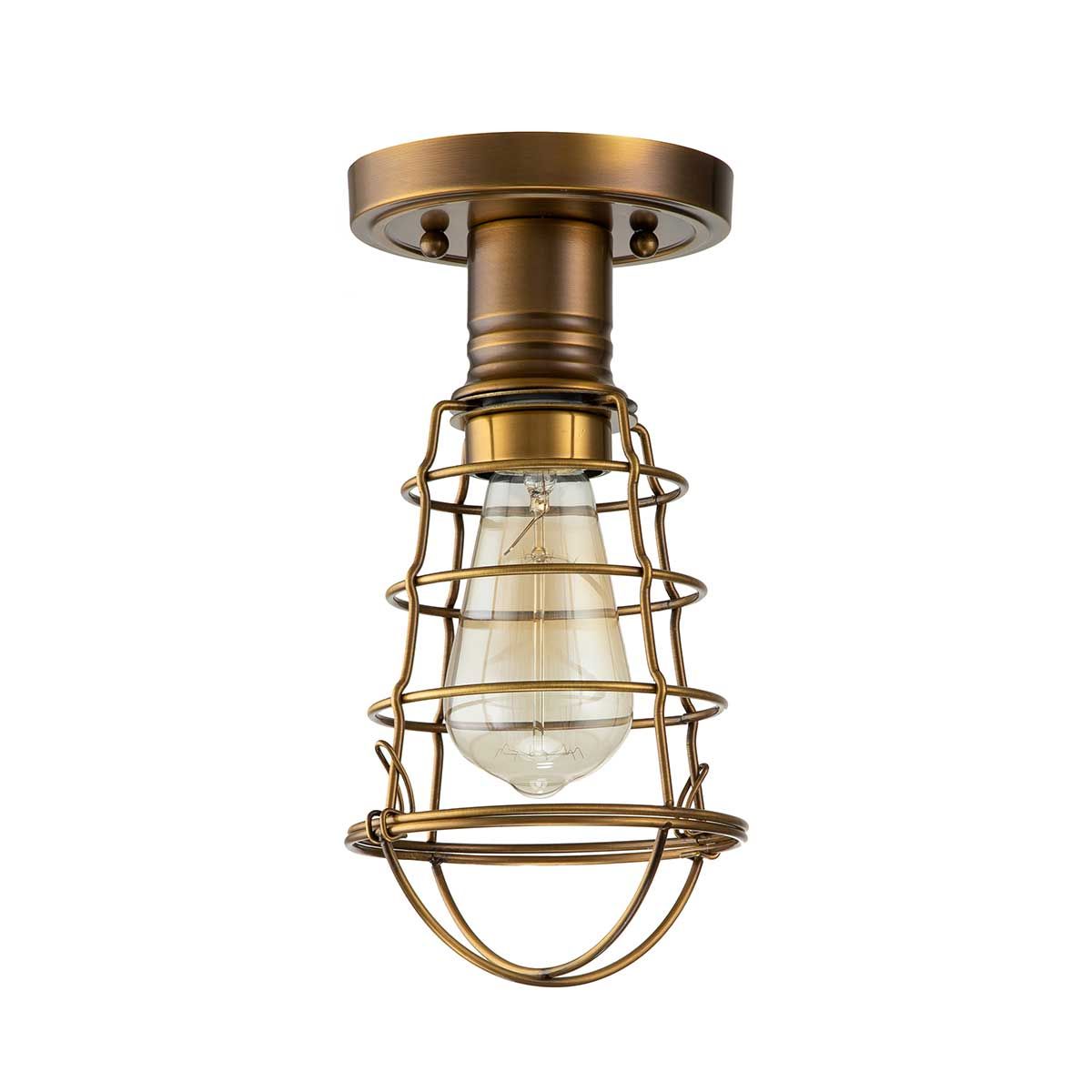 Quoizel Mixon Single Semi-Flush Fitting - Weathered Brass