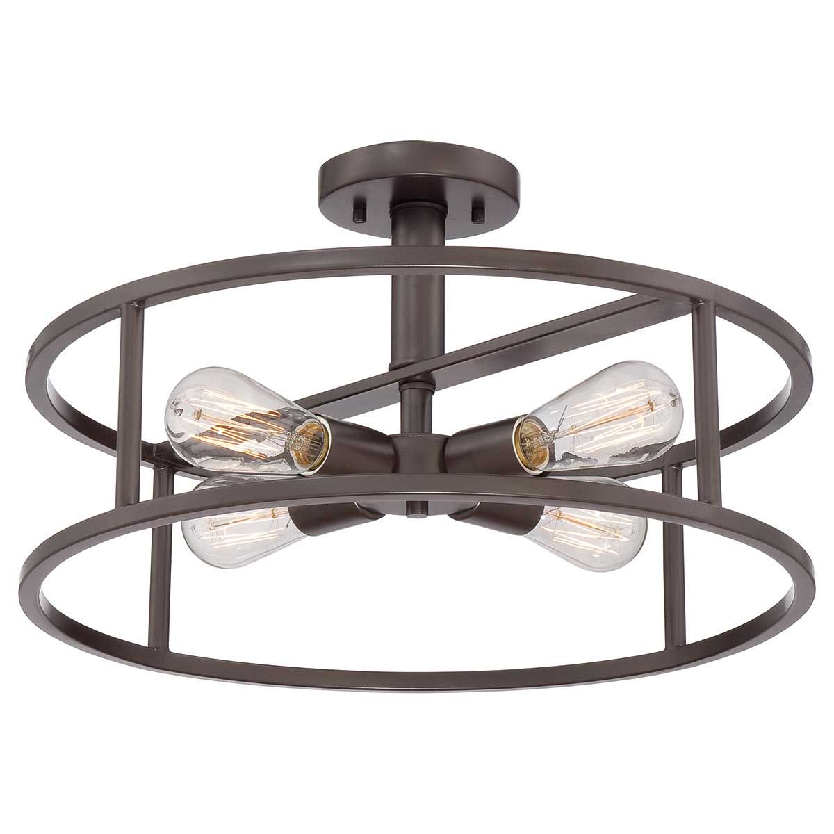 Quoizel New Harbor 4 Light Semi-Flush Fitting - Western Bronze