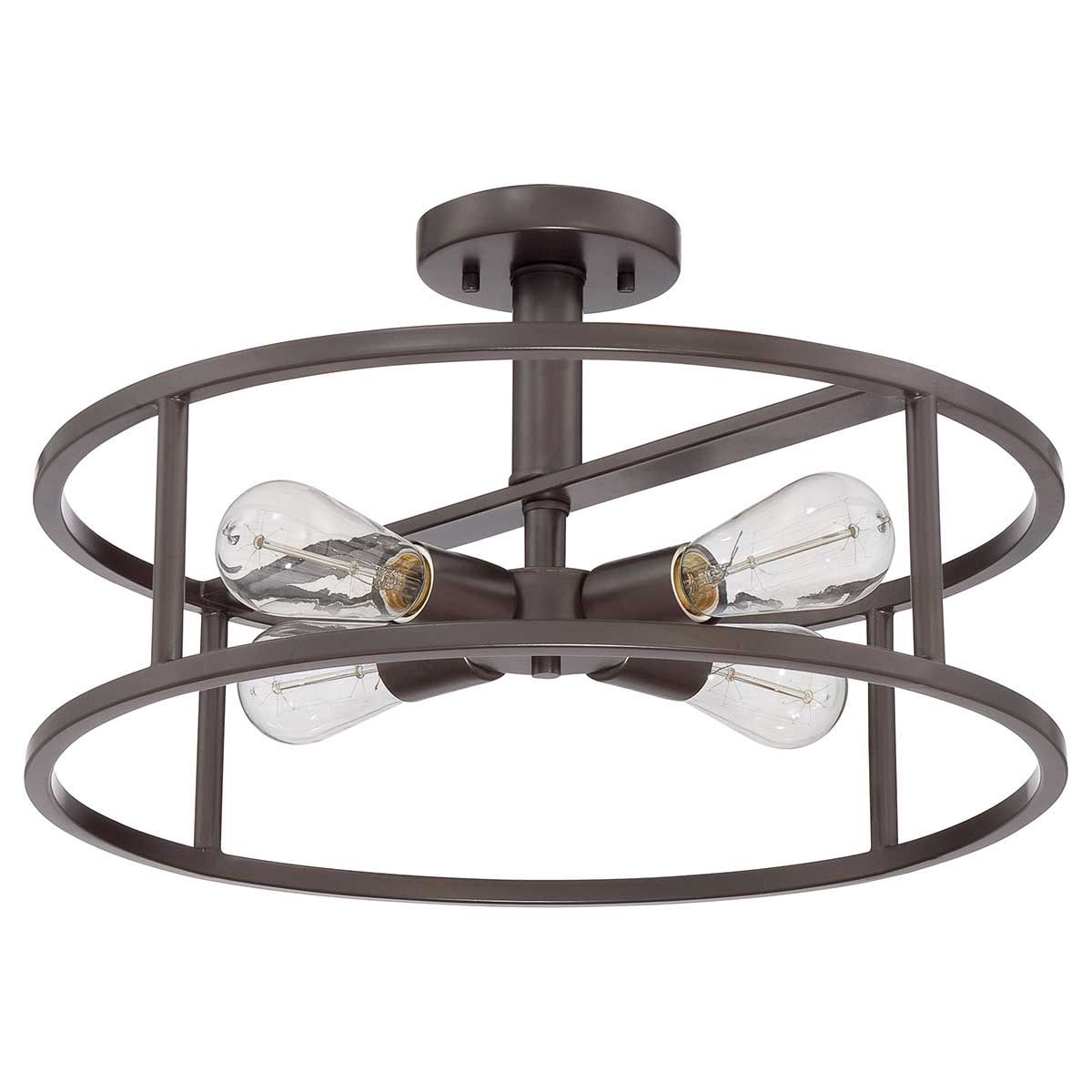 Quoizel New Harbor 4 Light Semi-Flush Fitting - Western Bronze