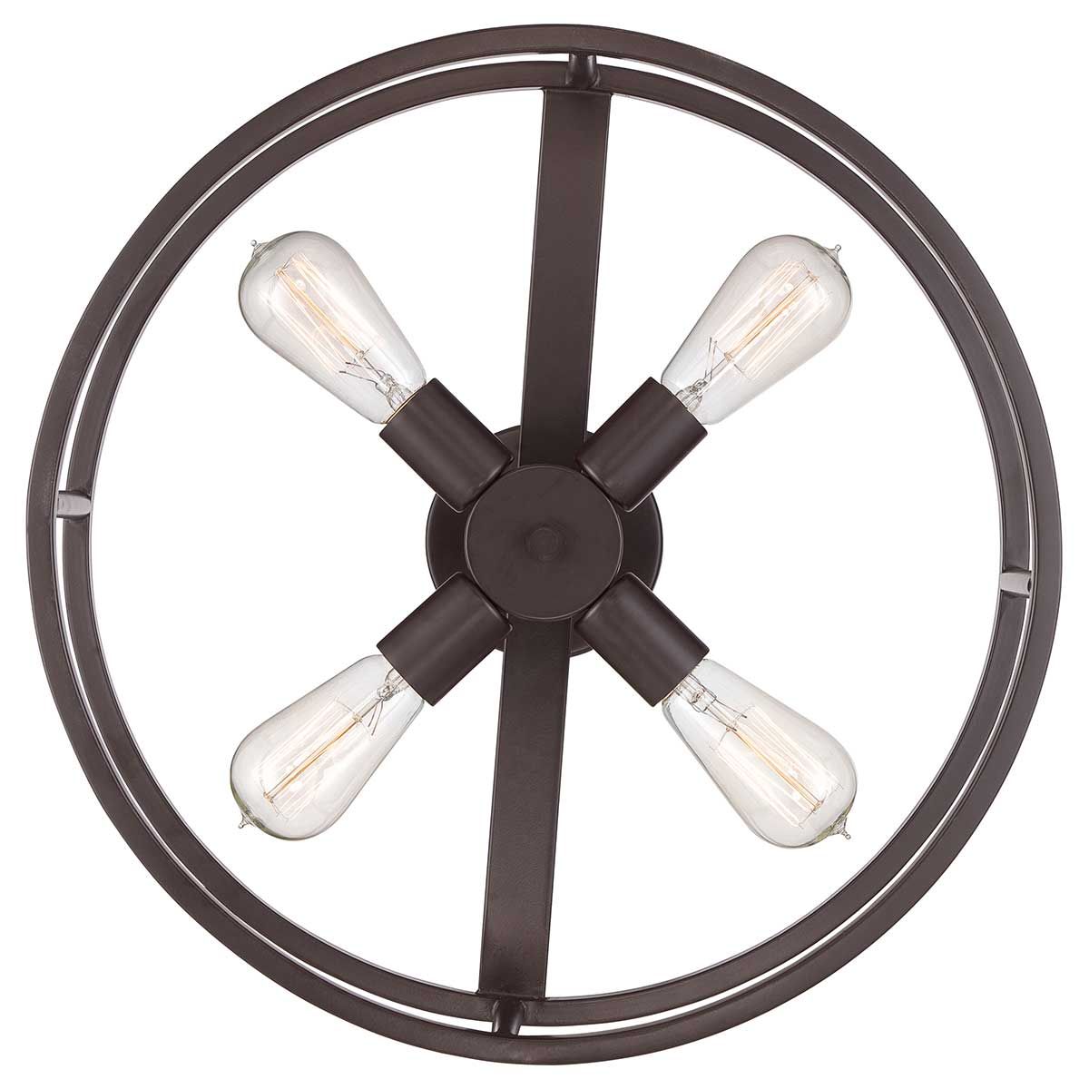 Quoizel New Harbor 4 Light Semi-Flush Fitting - Western Bronze